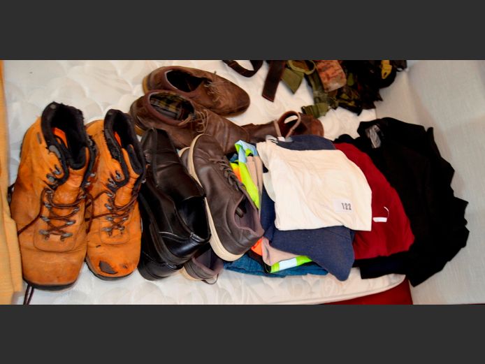 ASSORTED MEN'S CLOTHING, JACKETS, SHOES, etc