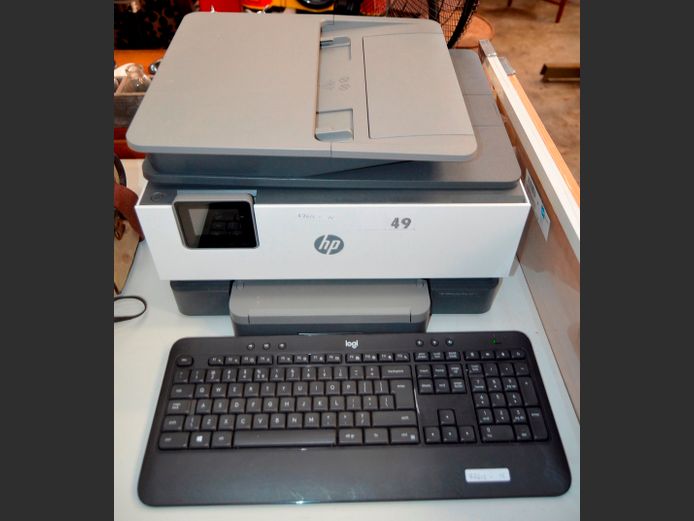 HP OFFICEJET PRO 9013 PRINTER WITH KEYBOARD [Switches on, untested further]]