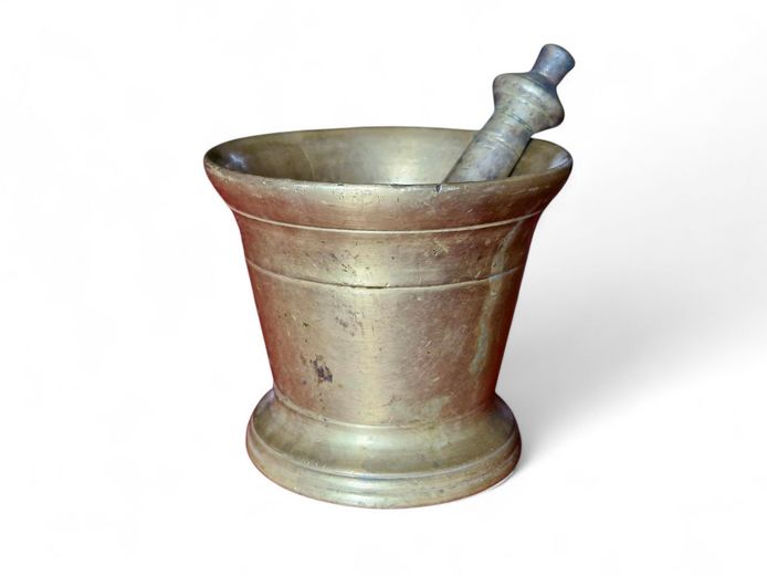 Vintage Solid Brass Mortar & Pestle Set