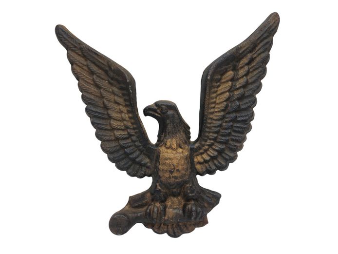 Vintage Cast Iron Spread-Eagle Wall Plaque / Architectural Element