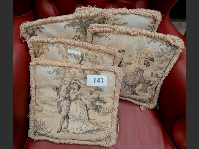 SET OF 5 MALL TAPESTRY CUSHIONS, 30 x 30cm