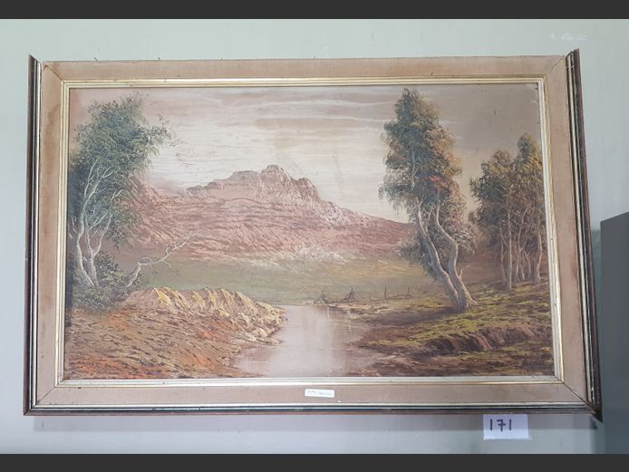 FRAMED OIL ON BOARD "LANDSCAPE", 78 x 47cm