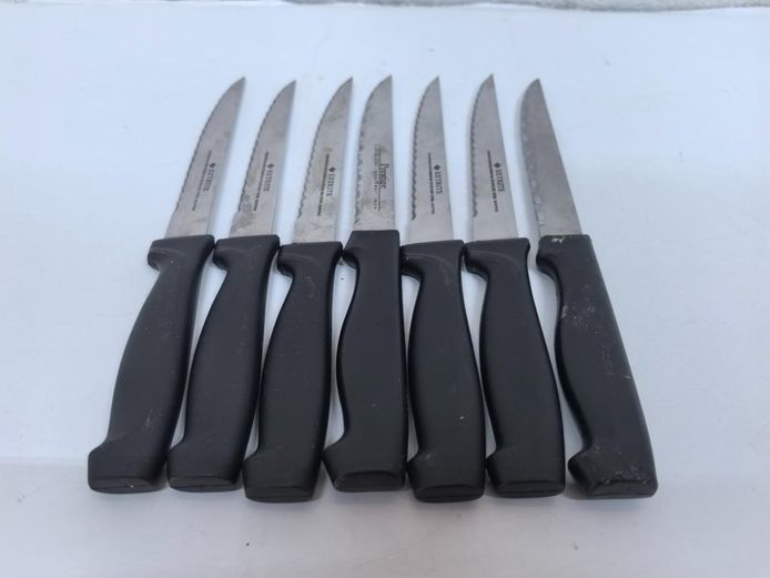 Set of 7 Stainless Serrated Steak Knives