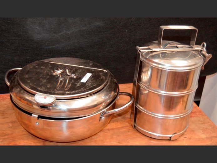 STAINLESS STEEL STACKABLE STEAMER & ANOTHER
