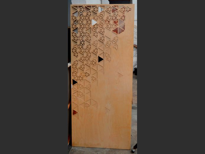 CARVED WOODEN DECORATIVE WALL PANEL, 183 x 79cm