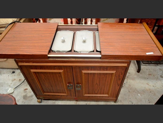 SALTON 2-DOOR HOSTESS TROLLEY WITH INSERTS, 80 x 40 x 65cm