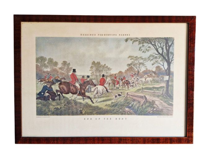 Vintage Print "End of the Hunt" Herring's Fox-Hunting Scenes
