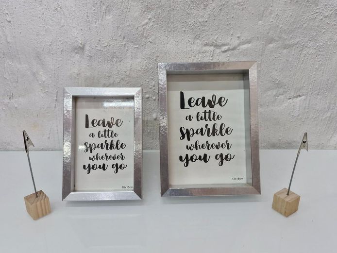 Set of 2 Silver "Sparkle" Picture Frames (10x15cm & 13x18cm)
