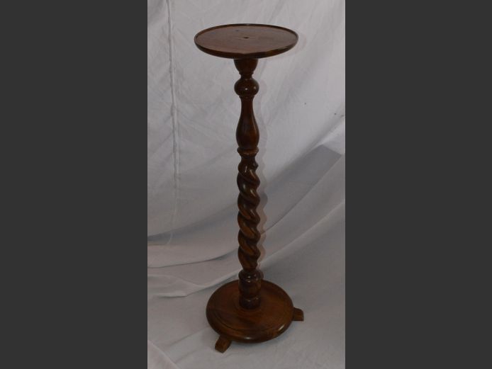 IMBUIA BARLEY TWIST GUERIDON, 26cm Diameter x 98cm High