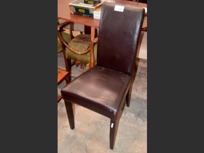 BLACK LEATHER TOUCH DINING CHAIR