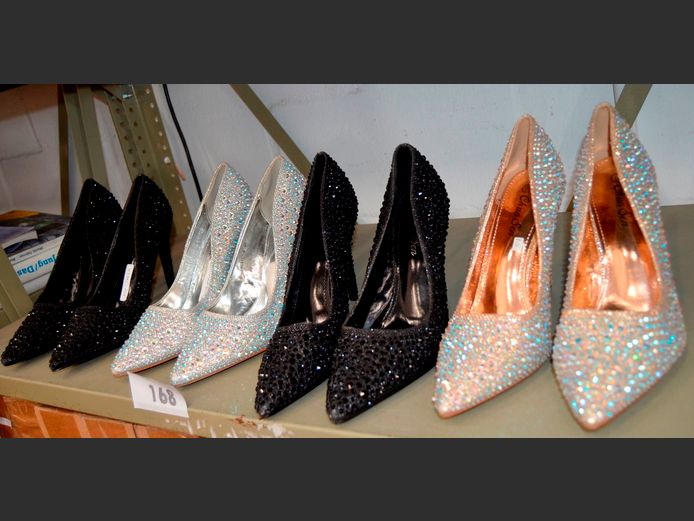 LOT: 4 x PAIRS BLING STILETTOS [Sizes 7 & 8]