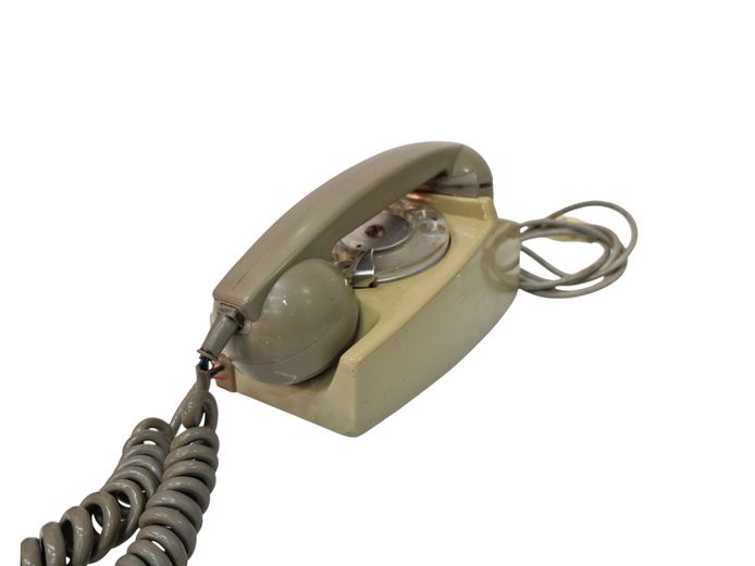 1970s Beige Rotary Dial Desk Telephone