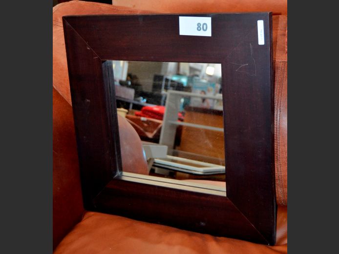 DARKWOOD FRAMED MIRROR, 49 x 49cm