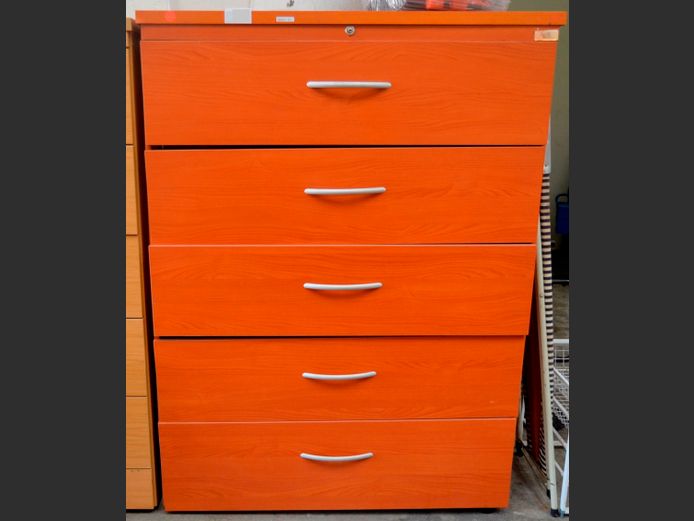 CHERRY FOIL 5-DRAWER TIDY FILE, 113 x 60 x 153cm