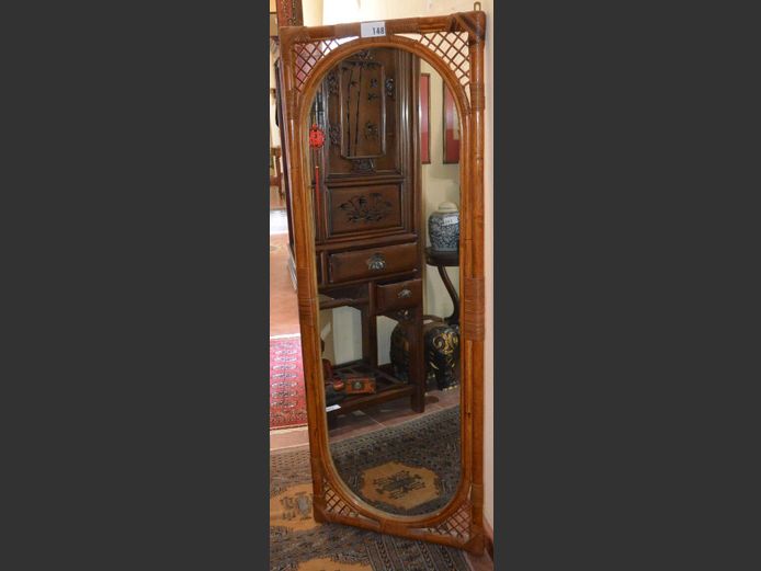 CANE FRAMED MIRROR, 160 x 60cm