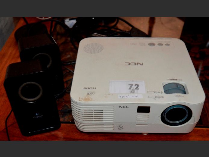 NEC PROJECTOR & COMPUTER SPEAKERS [Switches on, untested further]