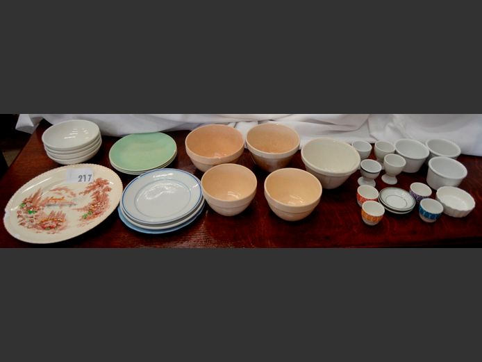 BOWLS, SIDE PLATES, EGG CUPS, etc [Some chips]