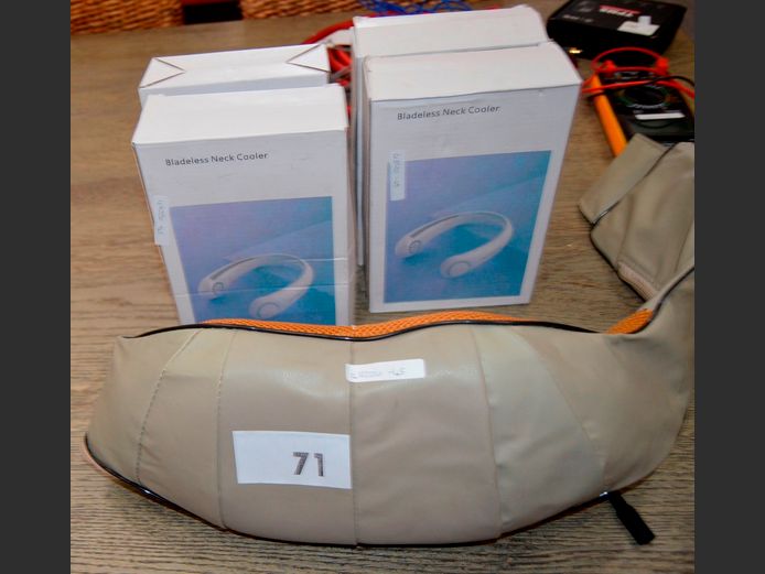 LOT: 4 x NECK COOLERS & A BACK MASSAGER [Untested]