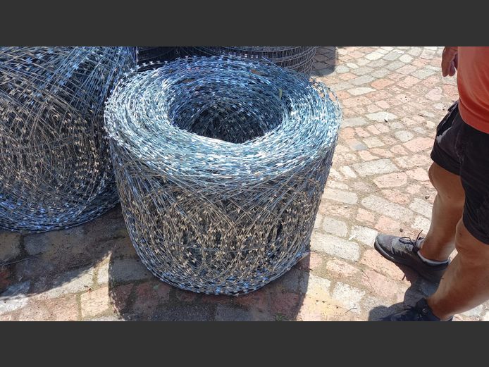 550mm high Flatwrap barbed wire 150m in length