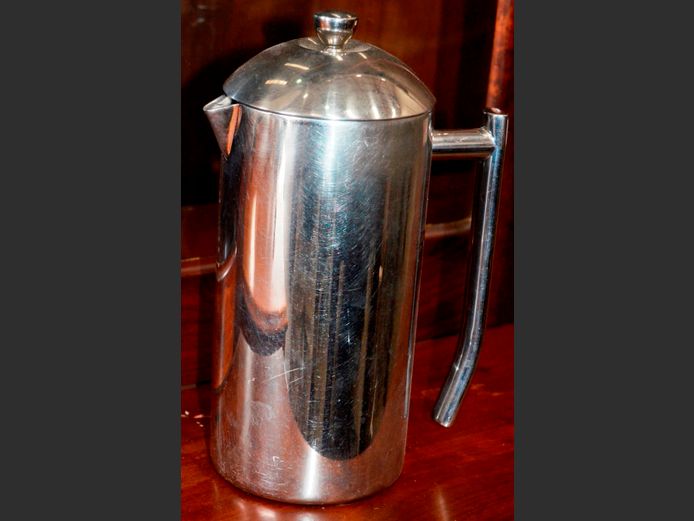LARGE STAINLESS STEEL FRENCH PRESS, 25cm High