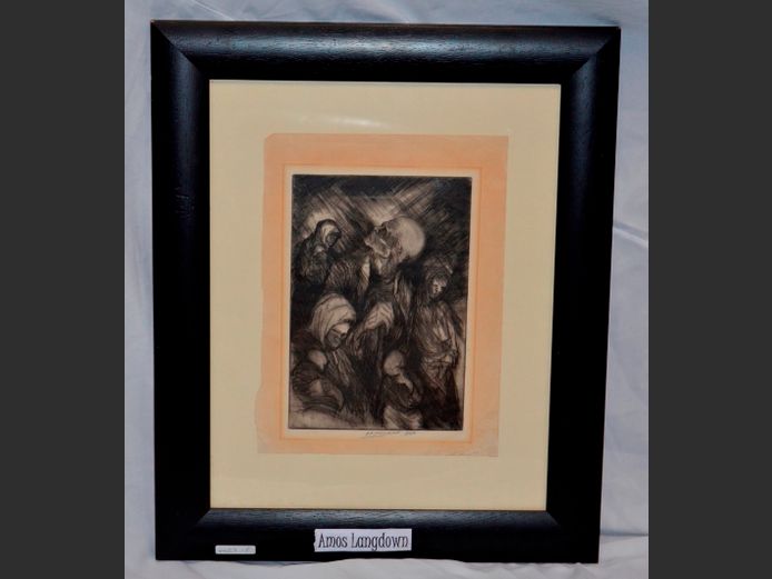 AMOS LANGDOWN FRAMED ARTWORK "THE HAUNTED", 29.5 x 20cm