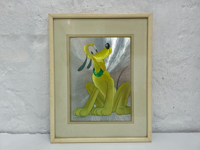 Framed Vintage Walt Disney Pluto Foil Art Print