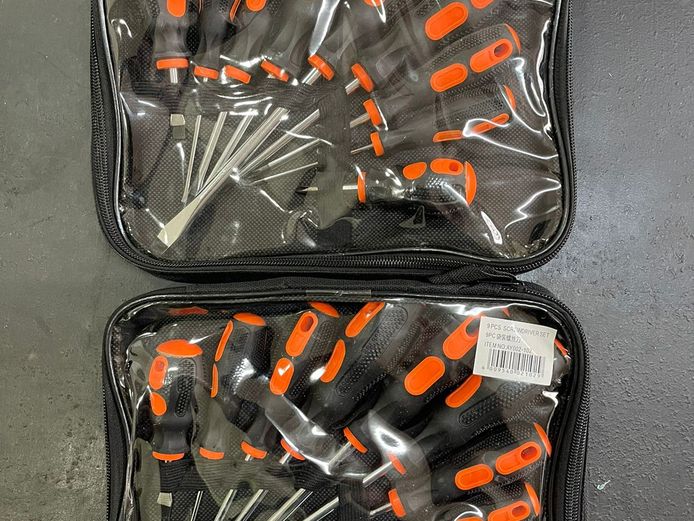 9 Piece orange & black screwdriver set x2