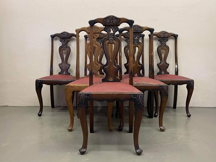 7 x Imbuia chairs