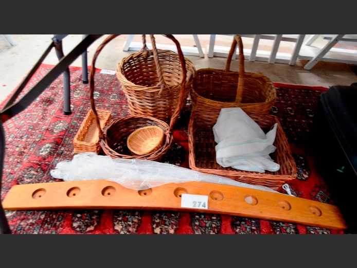 WICKER BASKETS, WOODEN TEALIGHT CANDLE HOLDER, etc