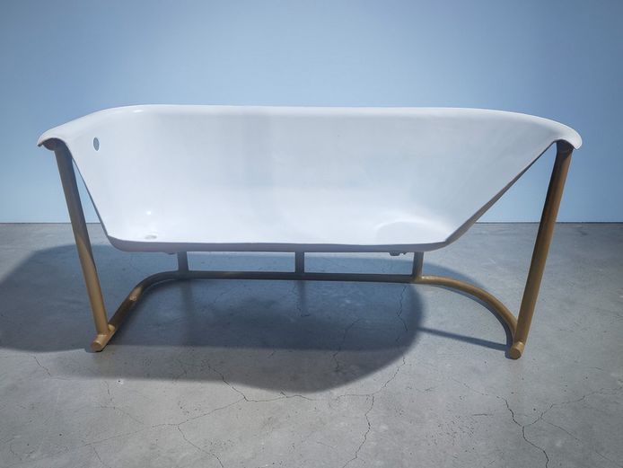 Upcycled Mid-Century Modern Cast Iron Tub Sofa