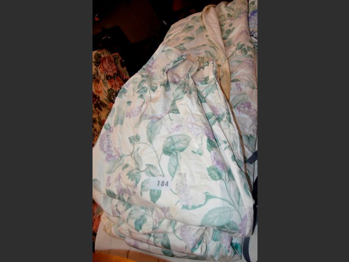 SET OF 4 FLORAL PATTERNED LINED CURTAINS, etc