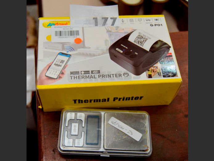 ANDOWL MINI THERMAL PRINTER & A 500g POCKET SCALE [Untested]