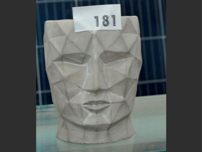 PRICE & SONS CONCRETE "FACE" PLANTER, 17 x 15 x 18.5cm