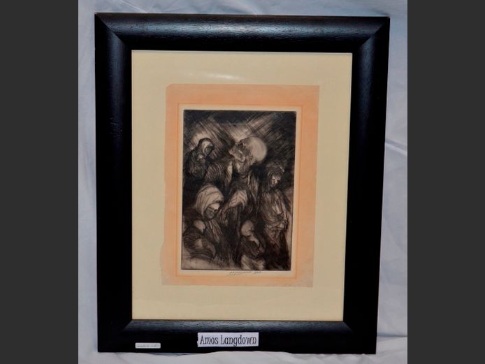 AMOS LANGDOWN FRAMED ARTWORK "THE HAUNTED", 29.5 x 20cm