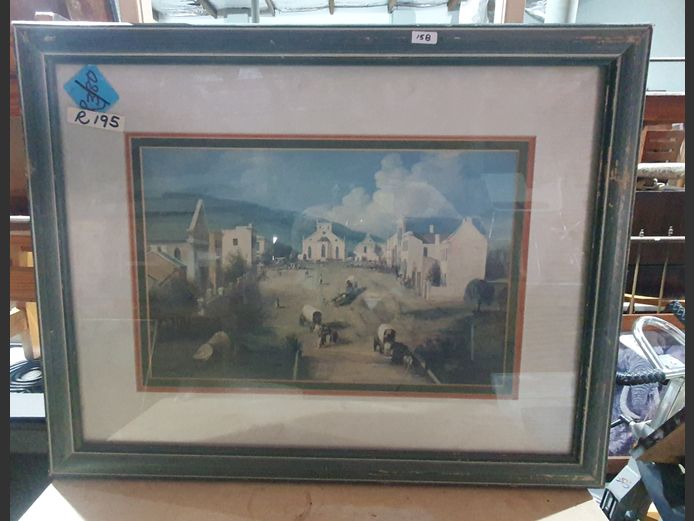 FRAMED PRINT "STREET SCENE", 42 x 27cm