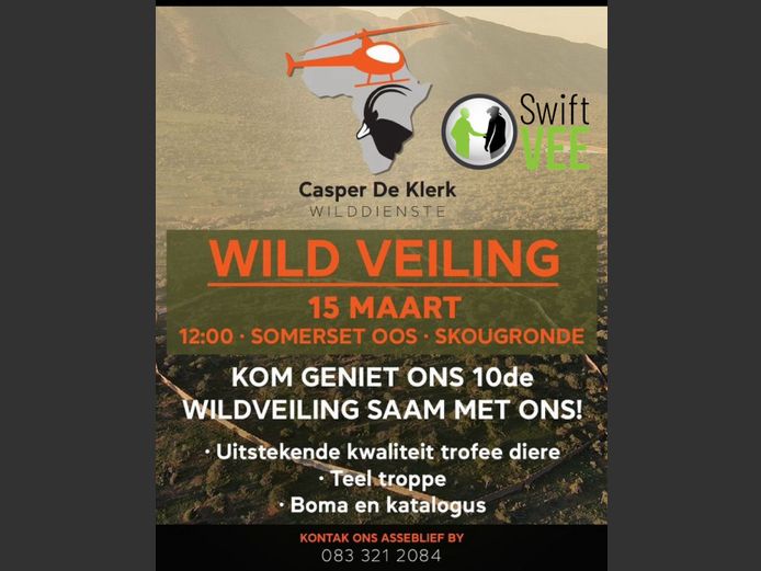 CASPER DE KLERK WILD VEILING