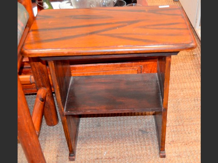 DARK OAK OCCASIONAL TABLE WITH BOTTOM SHELF, 66 x 37 x 68cm