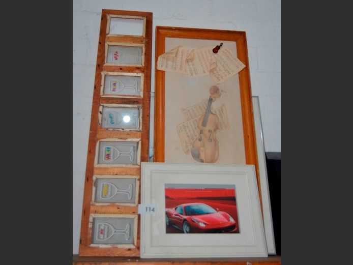 FRAMED FERRARI POSTER, FRAMED MUSICAL PRINT, FRAMED MAP, etc