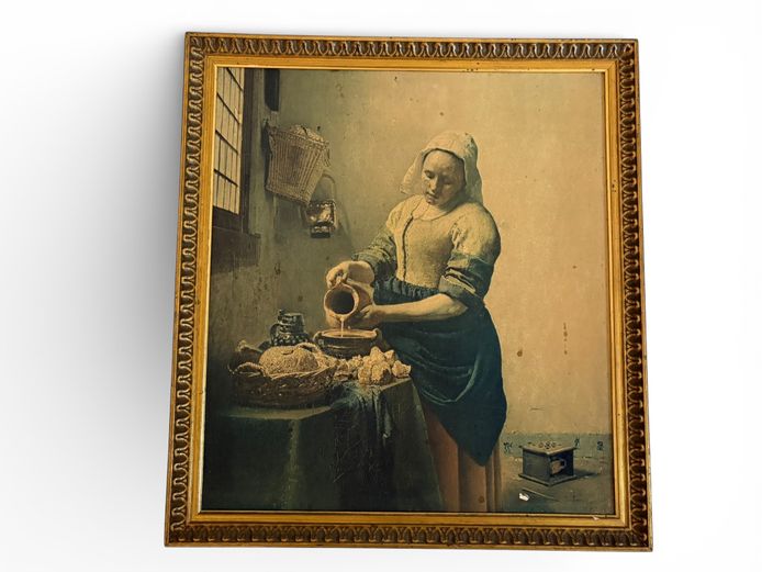 Framed “The Milkmaid” Print (After Vermeer)