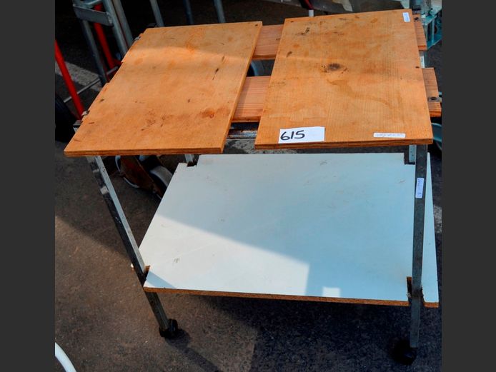 METAL FRAMED 2-TIER TROLLEY, 63 x 50 x 69cm