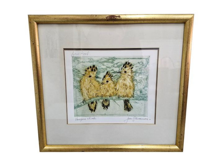 Joan Schrauwen "Hoopoe Chicks" Signed Artist's Proof Print