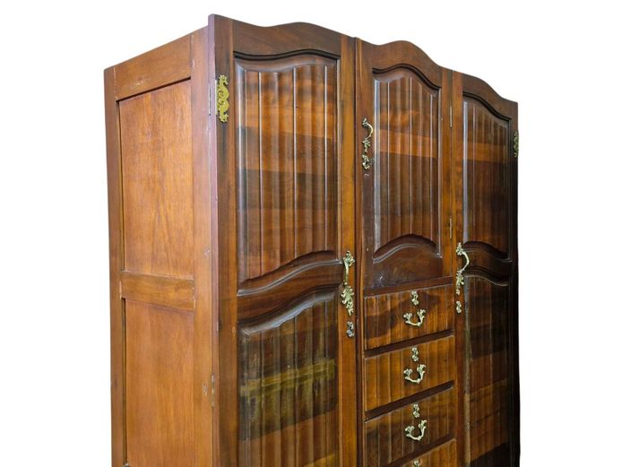 Large 3-door & Drawers Imbuia Ball & Claw Wardrobe
