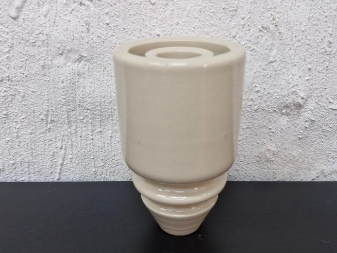 Large Vintage Glazed Ceramic Insulator / Sculptural Candle Holder