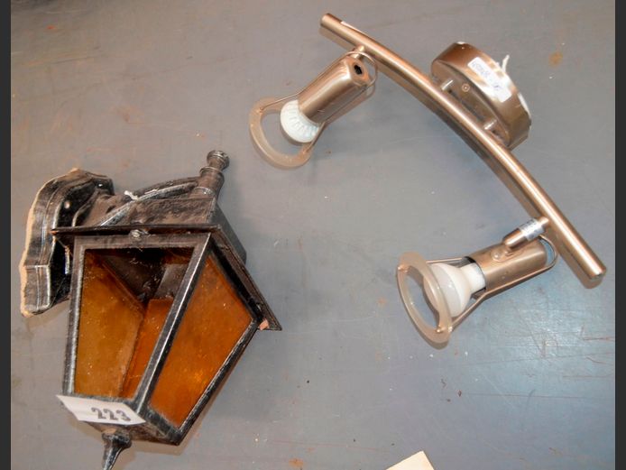 CHROME 2-SPOT CEILING LIGHT & AN OUTDOOR LIGHT