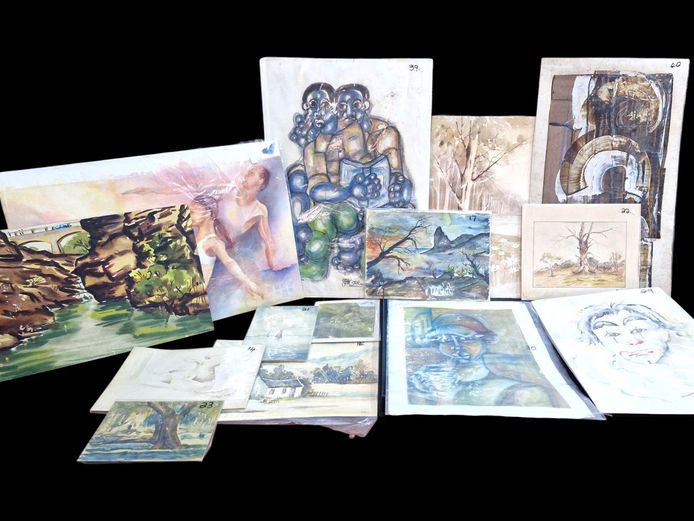 Assorted Unframed Watercolor Artworks