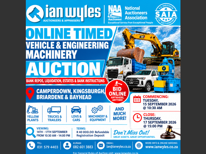 ONLINE TIMED VEHICLE & ENGINEERING MACHINERY AUCTION 