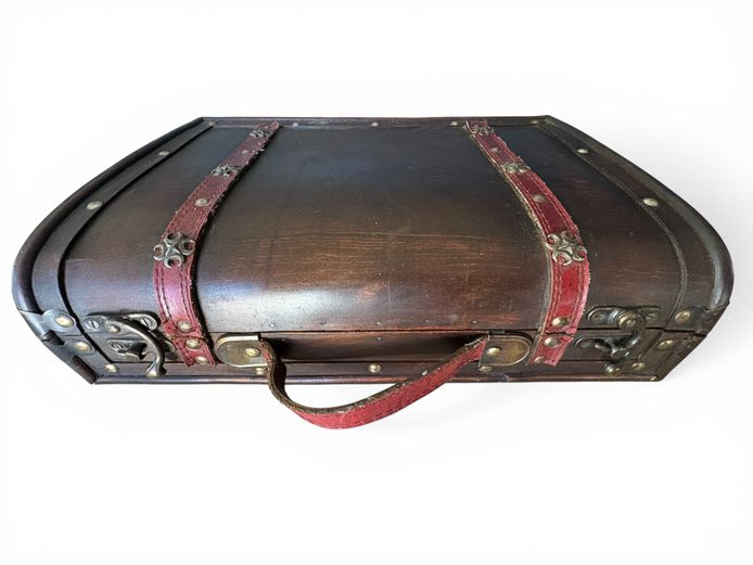 Vintage Style Wooden Suitcase