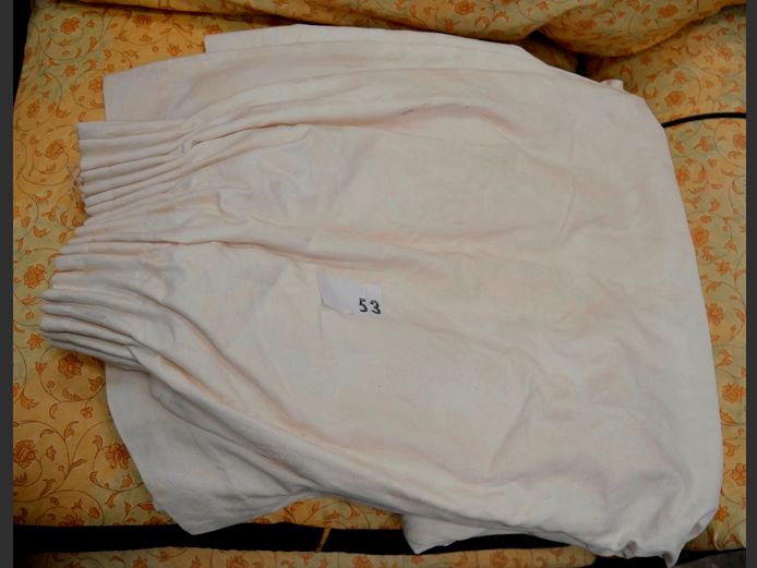 PAIR CREAM LINED CURTAINS