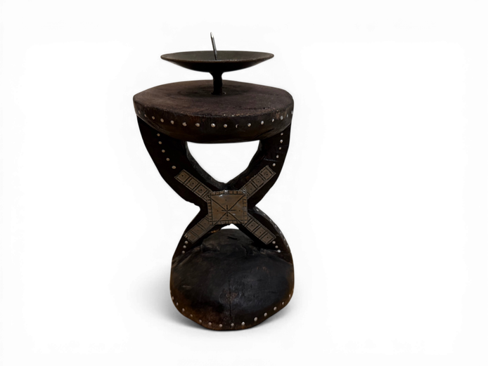 African Tribal Wooden Candle Holder / Decor Stand