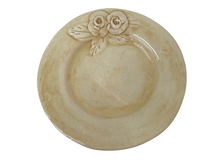 Di Marshall Wonki Ware Floral Relief Ceramic Plate